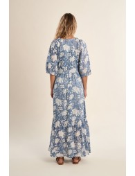 Robe longue imprimée, en coton