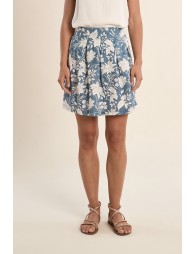 Printed mini skirt, in cotton