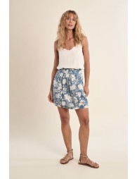 Printed mini skirt, in cotton