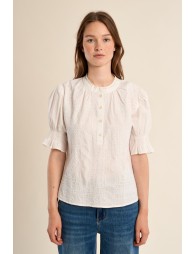 Blouse en coton, détails brodés