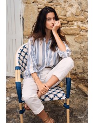 Chemise en coton, rayée