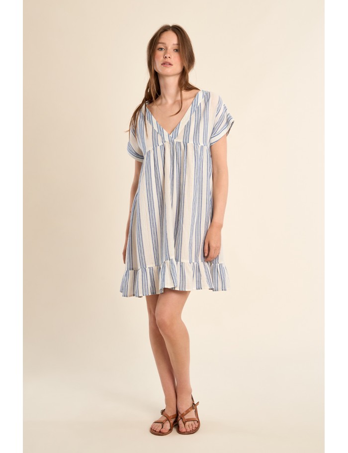 Cotton dress, striped