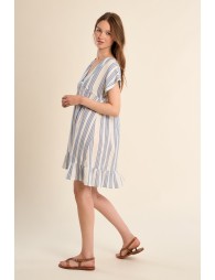 Robe en coton, rayée