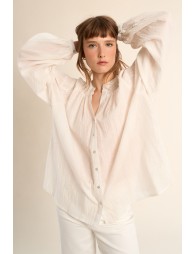 Cotton blouse, mandarin collar