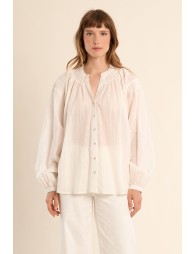 Camisa de mujer de manga larga, abullonada.