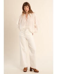 Blouse en coton, col mao