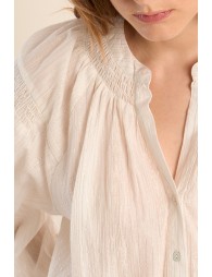 Blouse en coton, col mao