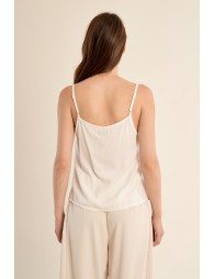 Satin camisole with lace details