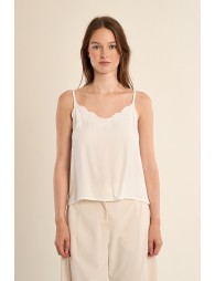 Satin camisole with lace details