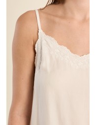 Satin camisole with lace details