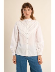 Chemise en coton, à dentelle