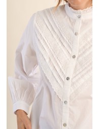 Chemise en coton, à dentelle