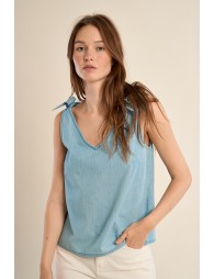 Top de mujer de tirantes, con lazada.