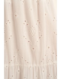 Long cotton skirt, with broderie anglaise