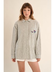 Chemise en coton, rayée