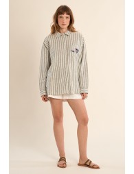 Chemise en coton, rayée
