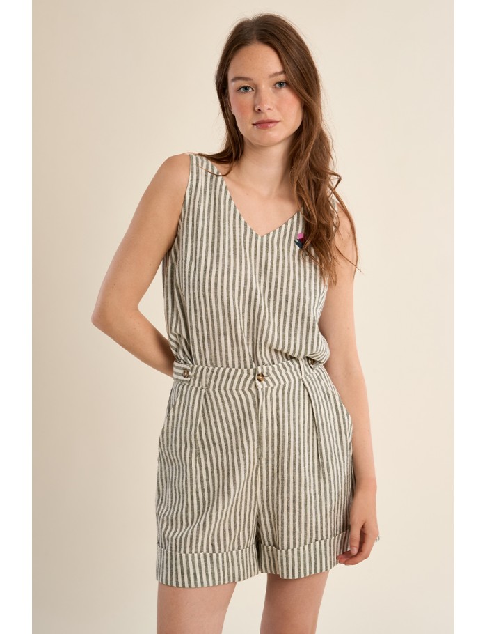 Cotton shorts, striped