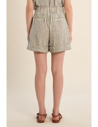 Short en coton, rayé