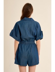 Combinaison short nouable à la taille