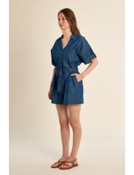 Combinaison short nouable à la taille