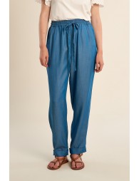 Pantalon en lyocell, coupe carotte