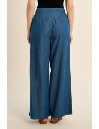 Pantalon en lyocell, coupe large