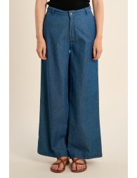 Pantalon en lyocell, coupe large