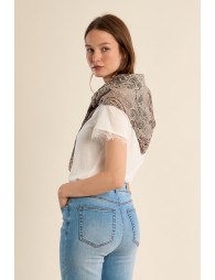 Large foulard en coton, imprimé