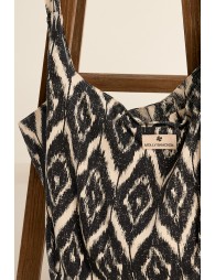 Bolso de mujer de tela, estampado rombos.