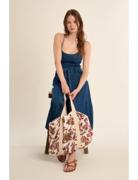 Bolso de mujer de tela, estampado floral.