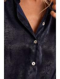 Short-sleeved blouse, satin effect