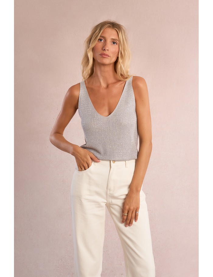 Top de mujer de tirantes, estampado lunares.