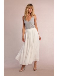 Long flared skirt, with rhinestones