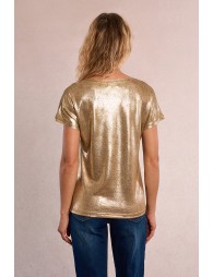 Straight T-shirt, metallic effect