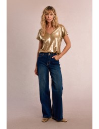 Straight T-shirt, metallic effect