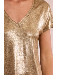 Straight T-shirt, metallic effect