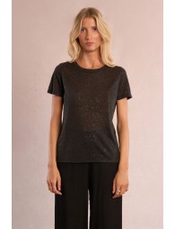T-shirt pailleté en semi-transparence