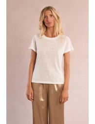 T-shirt pailleté en semi-transparence