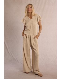 Ruffled short-sleeved top