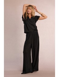 Ruffled short-sleeved top