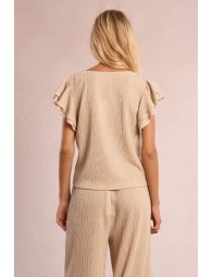 Ruffled short-sleeved top