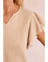 Ruffled short-sleeved top