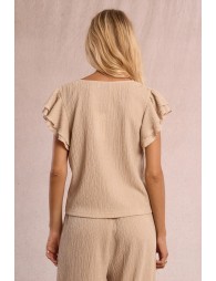 Straight, flowing trousers in semi-sheer