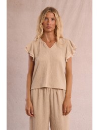 Straight, flowing trousers in semi-sheer