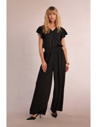 Pantalon droit et fluide en semi-transparence