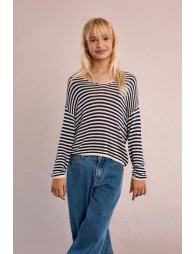Pull en maille rayé