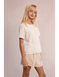 Top en broderie anglaise