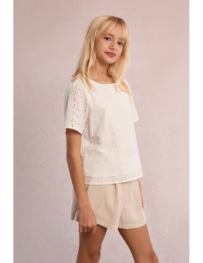 Top en broderie anglaise
