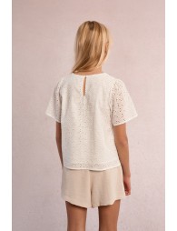 Top en broderie anglaise
