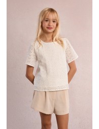 Top en broderie anglaise